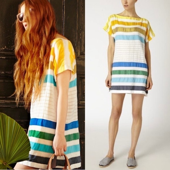 Lemlem Gola T Shirt Dress Striped Short Tunic size XS NWT - Picture 1 of 11